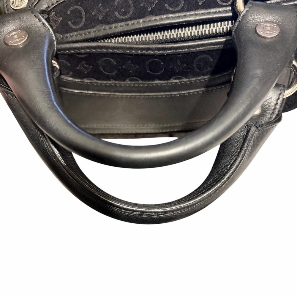 Céline Boogie Bag — Black C Macadam Monogram Suede-Silver Hardware Made in Italy - Picture 5 of 12
